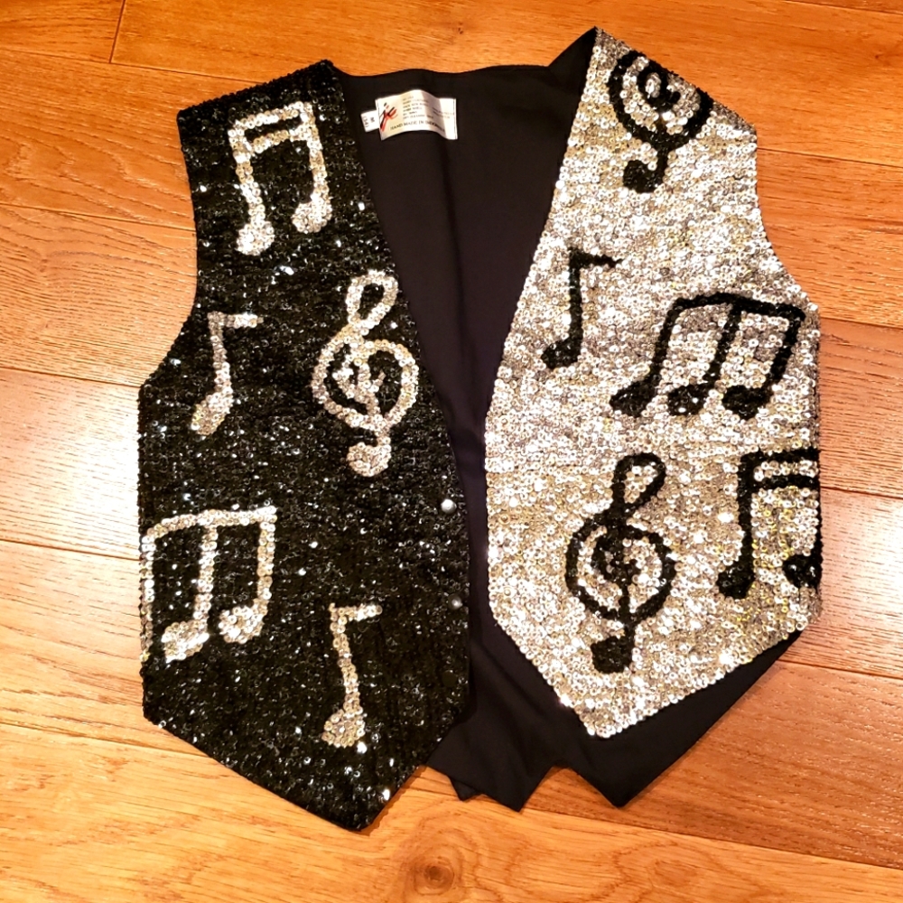 Musical Notes Sequin Vest